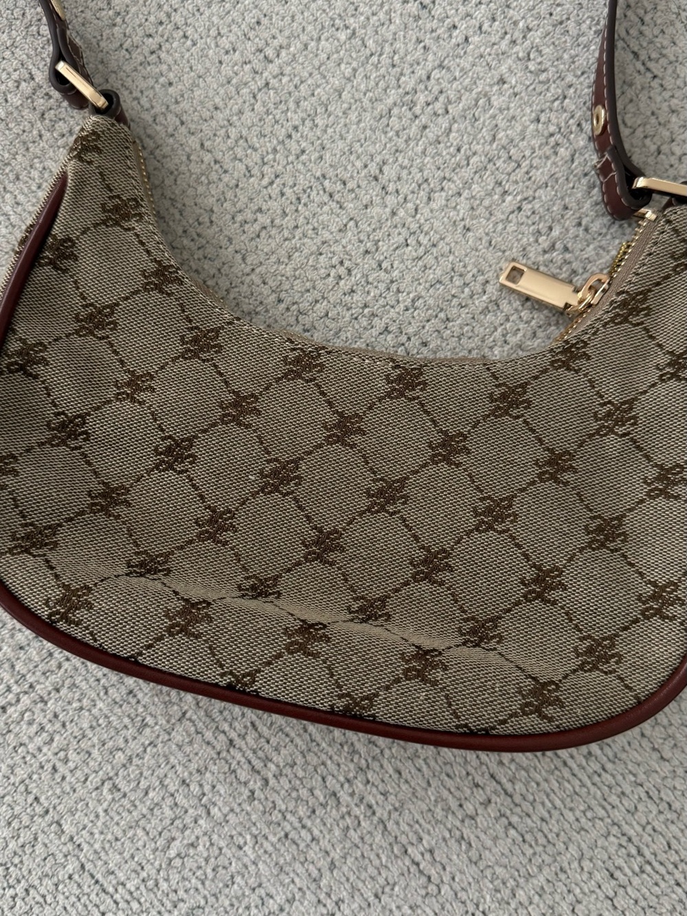 Mango Monogram Shoulder Bag with Brown Trim - Picture 4 of 6